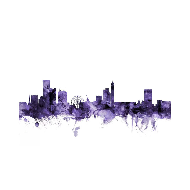 Birmingham, England Skyline by Michael Tompsett - 1 Piece Wrapped Canvas Wall Art, 20.32 cm H x 30.48 cm W