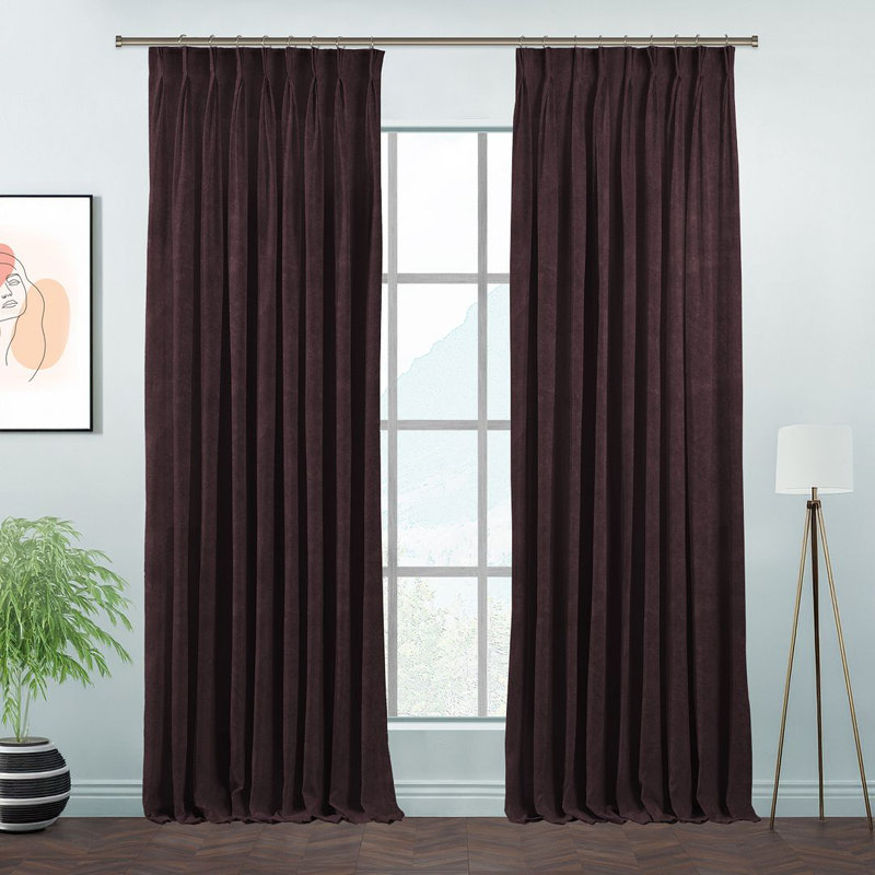 Room Darkening Single Curtain Panel, Slate, 190 W x 145 D cm