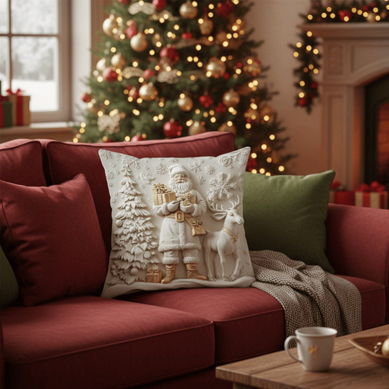 Housse de coussin à thème de Noël