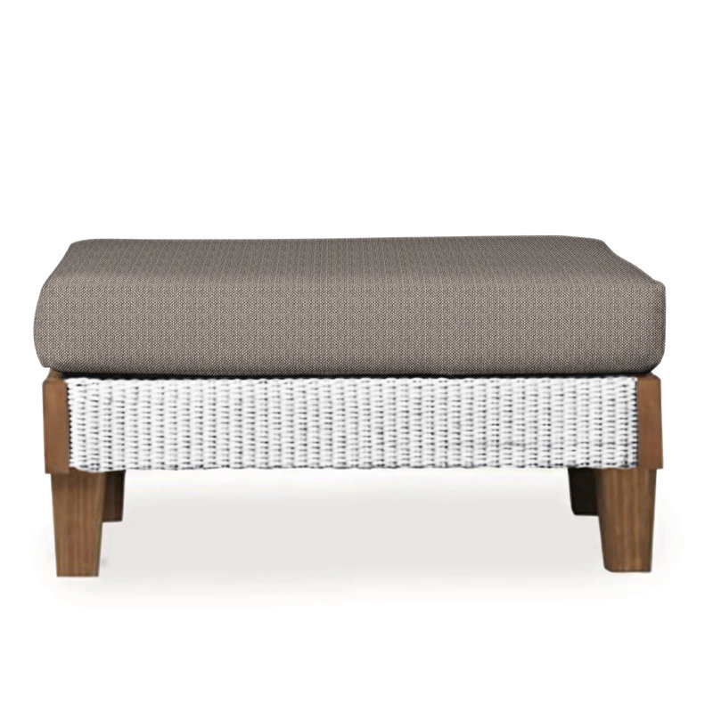 Catalina Outdoor Ottoman, Remy Pebble, White