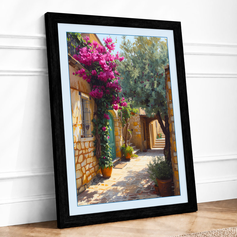 Mediterranean Passage Coastal - Framed Print, A4 - 29.7 x 21.0 cm, Black