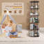 Bibliothèque rotative 62,2 po H avec tablette à 5 niveaux pour le salon, la chambre à coucher (noyer)-1268906157