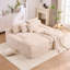 Fauteuils inclinables beiges peu encombrants, confort en velours côtelé, salon moderne