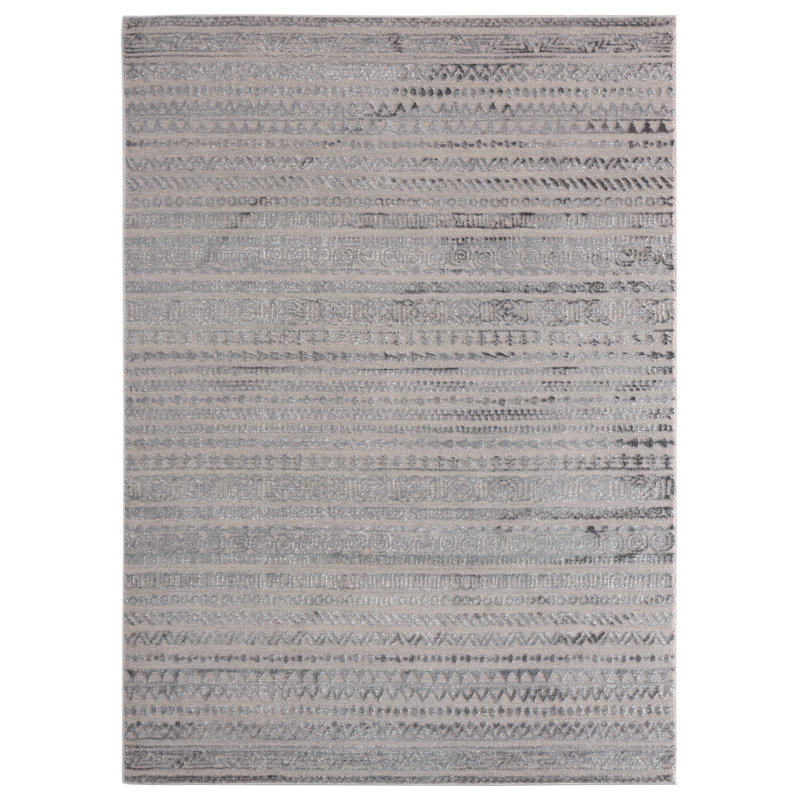 Tapis gris Emmeline, Rectangle 5 pi 3 po x 7 pi 2 po
