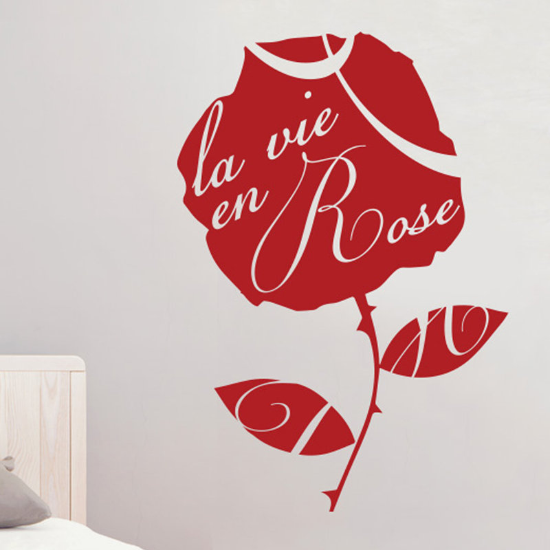 Plants & Flowers Wall Decal, Dark Red, Large
