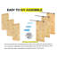 Porte de grange en bois massif DIY 3 en 1 pour chambres, espaces de rangement, placards-93928307-93928312