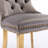 High Upholstered Dining Chair In Gray Velvet, 2 Chairs, With Golden Stainless Steel Plating Legs And Stunning Nailhead Trim Appearance, Sw1601gy Velvet Of 2, Gray, Appealing Trim,-773786298-773786291