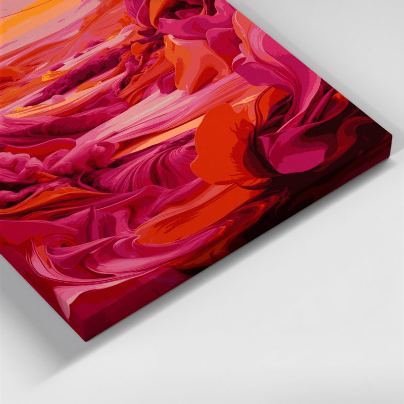 «Abstract Landscape 6», art mural sur toile rouge, H 10 po x l 8 po