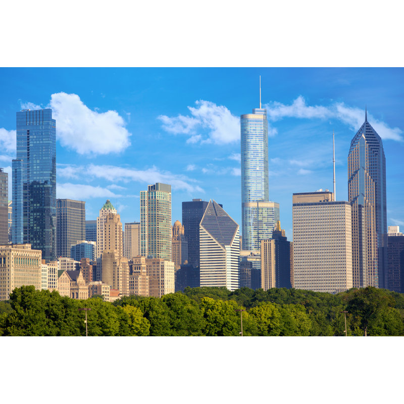 Cityscape Of Chicago by Dibrova - Wrapped Canvas Print, 30cm H x 46cm W