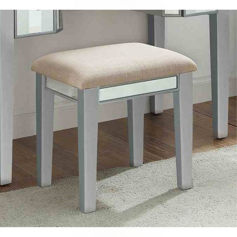 Ensemble de meuble-lavabo 1 pièce de style transitionnel avec tabouret avec tiroirs de rangement Core Design, Argent argent