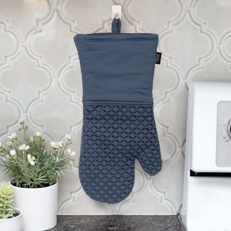 All-Clad Ogee Silicone Printed Oven Mitt (Set of 2), Indigo