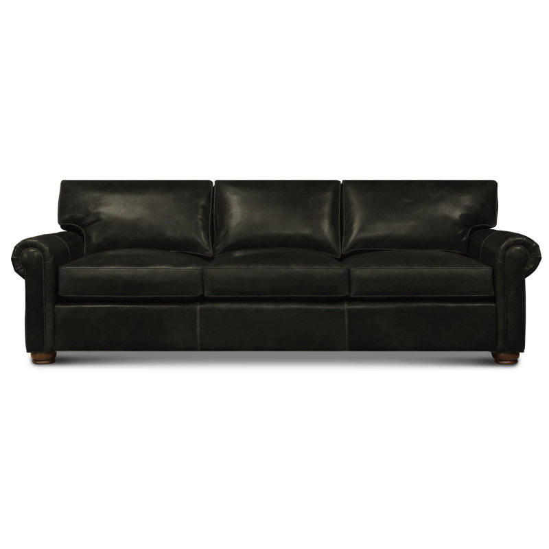 Bordeaux Leather Sofa, Saddle (Maestro Artisano), Espresso