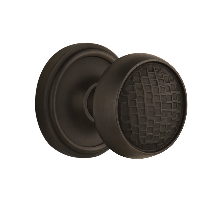Rosette classique avec bouton de porte Craftsman, Bronze frotté à l'huile, 2.75"