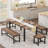 5 - Pieces Dining Table Set For 4-6, 63" Large Extendable Dining Room Table Set-1553554050