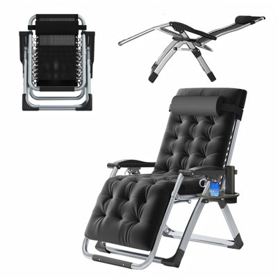 Werbel Zero Gravity Chair, Padded Lounge Recliner, Patio Beach Backyard Lounger with Headrest & Cup Holder