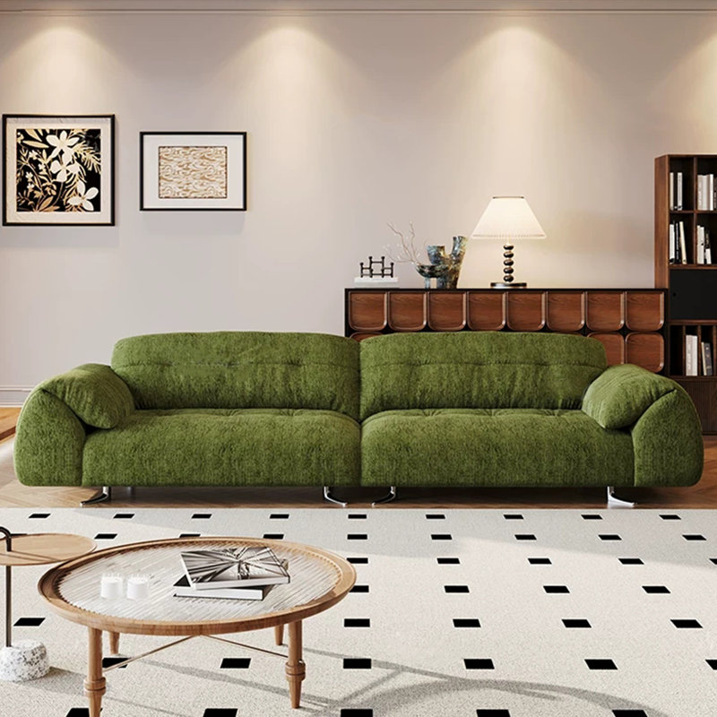 Coussin en chenille vert, H 30,71 po x l 110,24 po x P 41,34 po