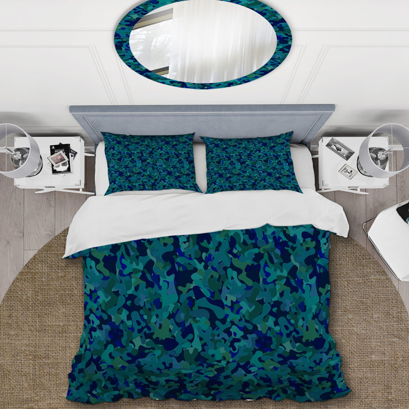 Camouflage bleu tendance - ensemble de housse de couette abstrait - microfibre de polyester