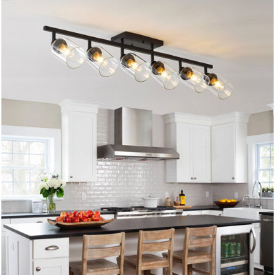 6-Light Modern Track Vanity Lights with Multi-Directional Adjustable Heads Matte Black