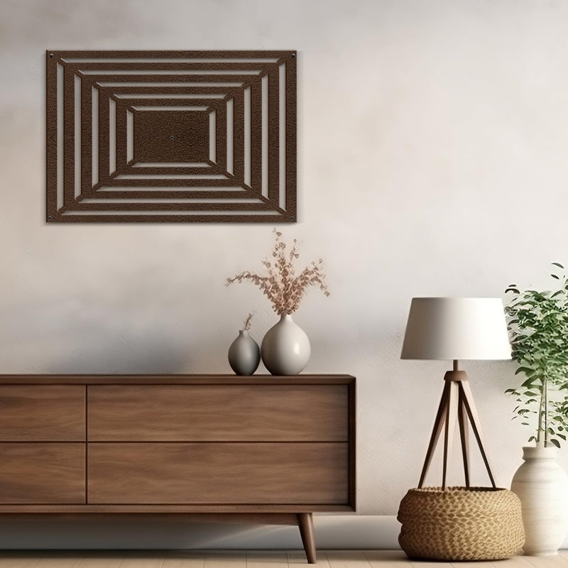 Wall Decor Metal, 15" H x 30" W x 0.05" D, Bronze