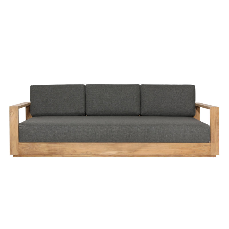 Darlene 94" Outdoor Olefin Patio Sofa, Charcoal