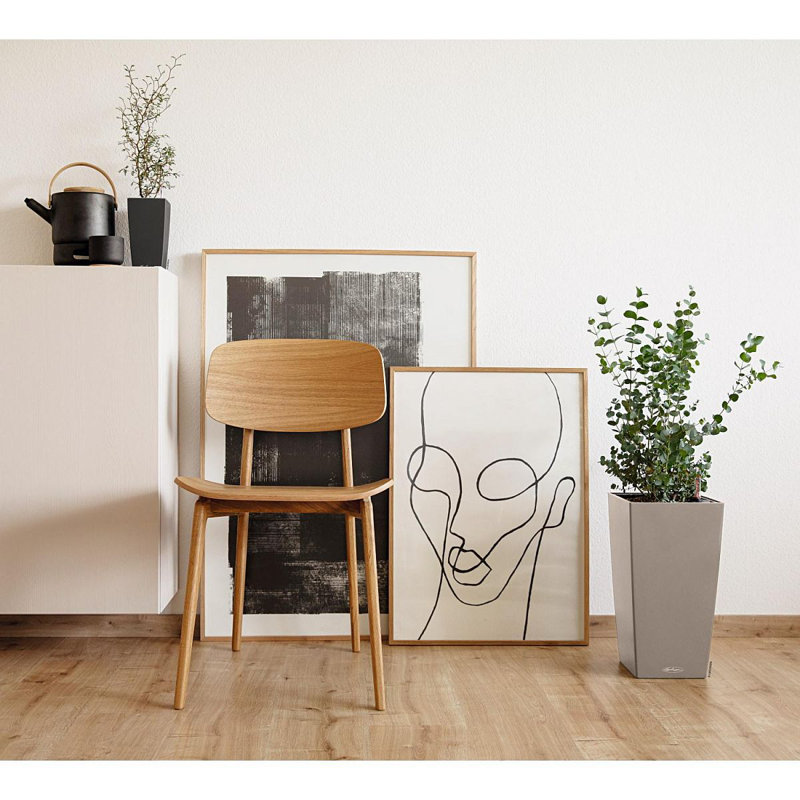 Cubico Pot Planter, Sand Brown, 56cm H x 30cm W x 30cm D