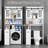 Over The Toilet Storage Cabinet, Rolling Drawer-Style Bathroom Organizer with Sliding Doors, Adjustable Shelves & Toilet Paper Holder, Mobile Compact Storage for Bathroom, Laundry Room