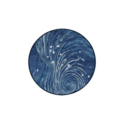 Machine Washable Blue Area Rug