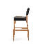 Tabouret en bois de hêtre massif avec assise et dossier rembourrés-127418329