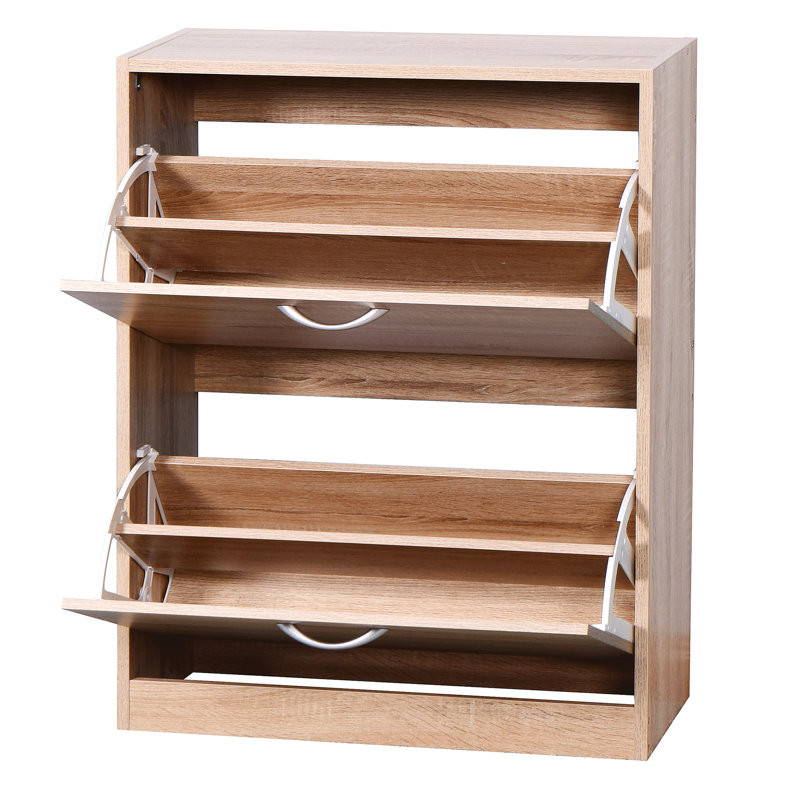 Range-chaussures pour hall d'entrée avec 2 portes rabattables, panneau de particules utilisé, chaussures spacieuses et accessoires quotidiens, - couche, méthode d'assemblage facile, différentes maisons élégantes pour le couloir - grande capacité