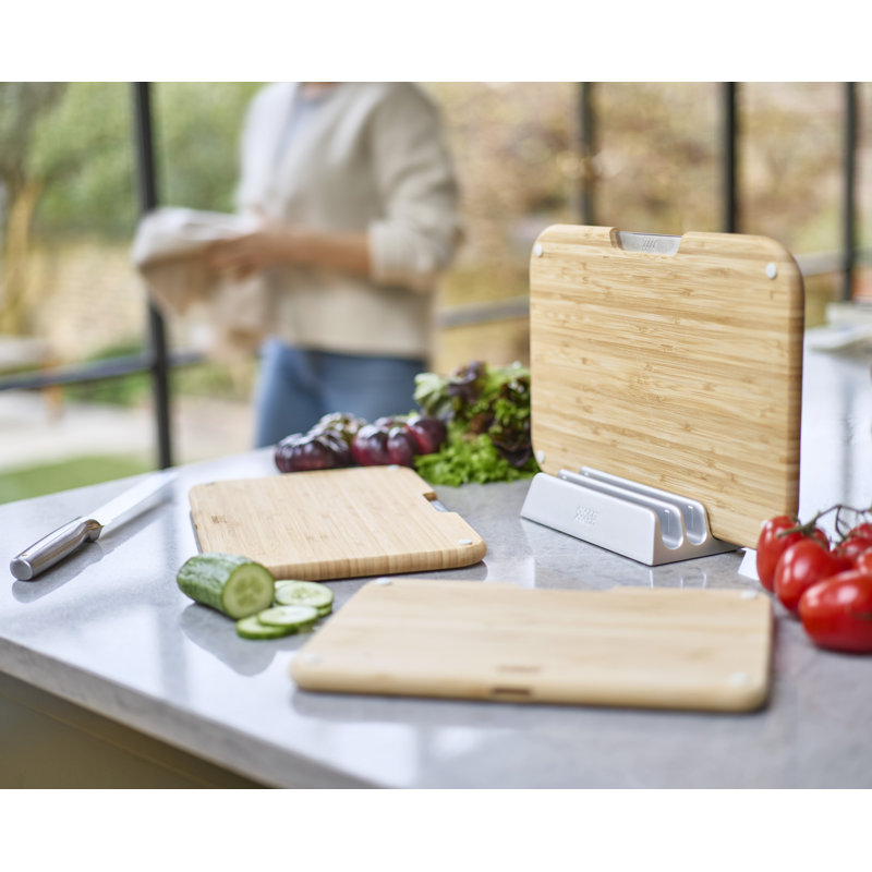 Joseph Joseph Nest Boards Bamboo 3-Piece Cutting Board Set with Stand