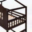 Lit superposé simple au dessus d'un lit simple avec échelle, lit en bois-1028714893