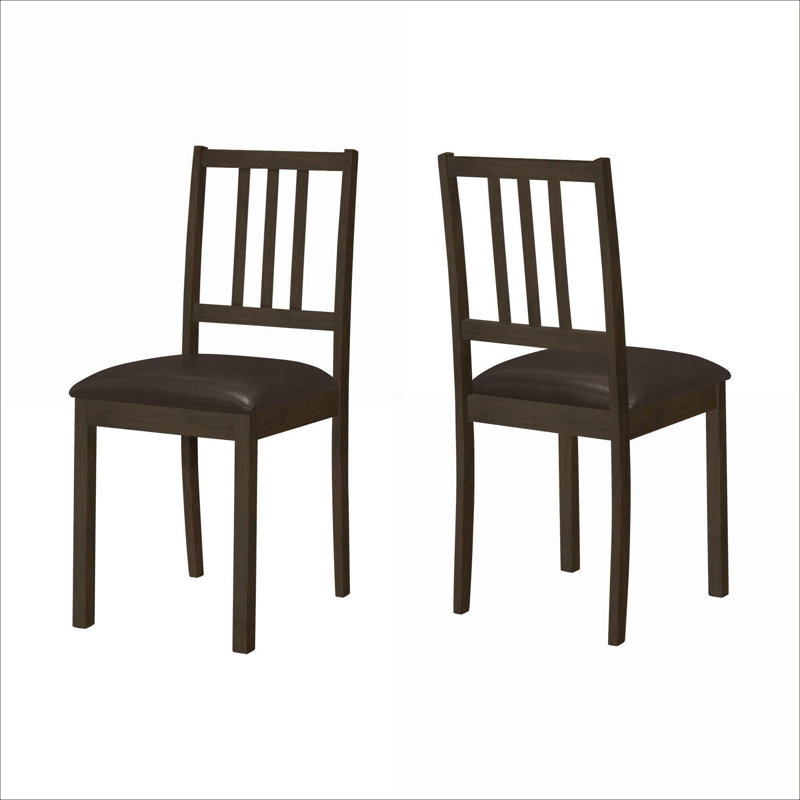 Ensemble de 2 fauteuils de chambre compacts en similicuir brun chaud pour la cuisine et la salle à manger