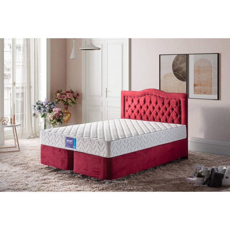 Orthopedic Firm Mattress, Double-Sided, 59.1 x 78.7 x 9.1 Inches | Cotton Knitted Fabric Cover, Multi Spring System | Solid White Color, Geometric Design | Perfect for Comfort & Support in Any Bedroom