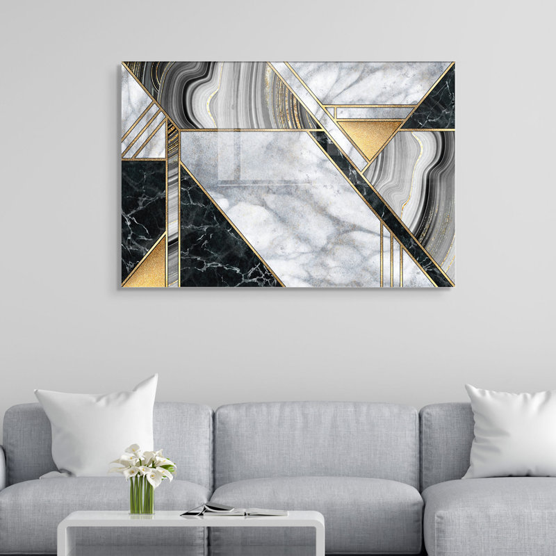 Superbe peinture murale en verre trempé 27,6 po x 39,4 po | 100% verre trempé, épaisseur: 0,16 pouce | Décoration élégante pour le salon ou le bureau, durable et facile à nettoyer, idée de cadeau parfaite