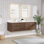 Meuble-lavabo double mural 72 po avec plateau en quartz Calacatta Cristo