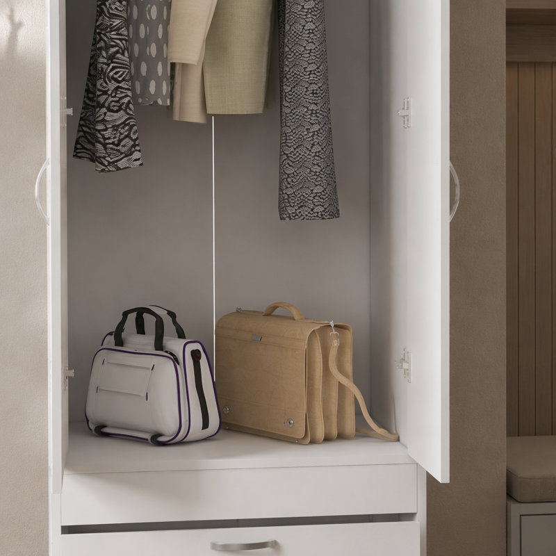 Armoire Alabama, une grande armoire, deux tiroirs