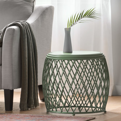 Table d'appoint en fer avec poids léger, mat, 19,4 po, élégant, capacité maximale de 20 lb en fer