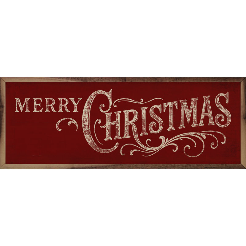Joyeux Noël orné, H 16 po x l 24 po, Rouge