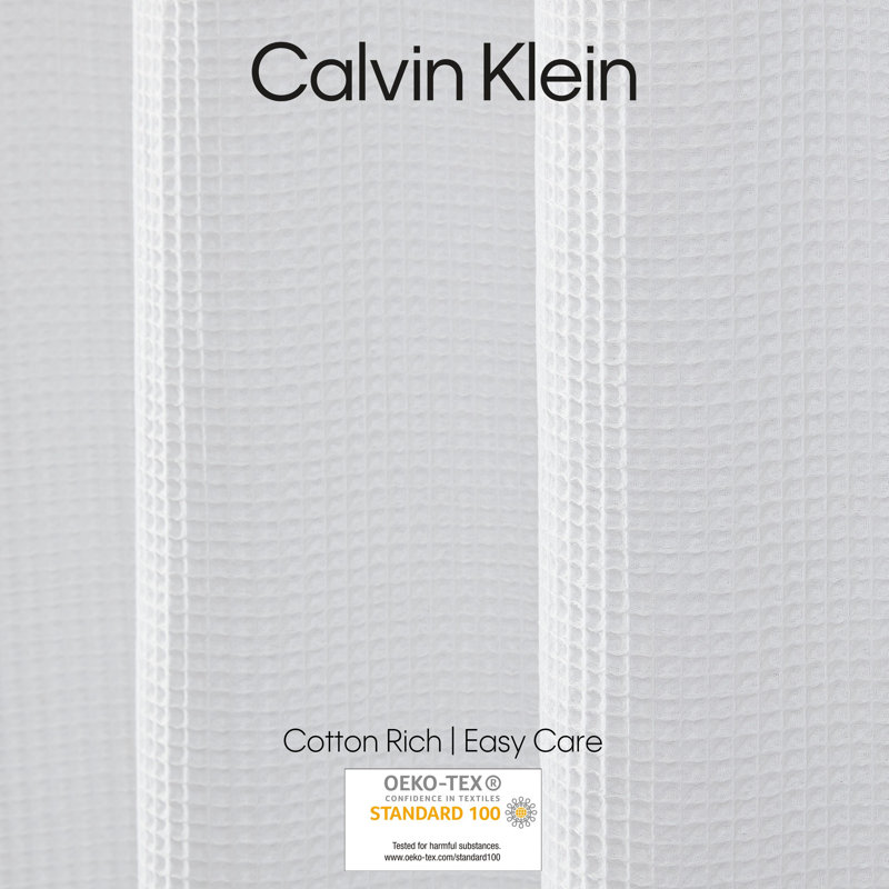 Rideau de douche Calvin Klein Waffle, Blanc