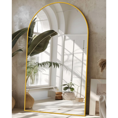 Full Length Mirror, Oversized Floor Mirror With Stand For Bedroom, Living Room Cloakroom, Arch Style