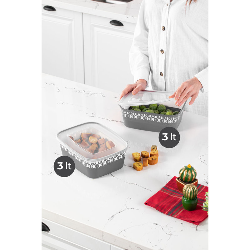 Ensemble de 2 contenants alimentaires, gris