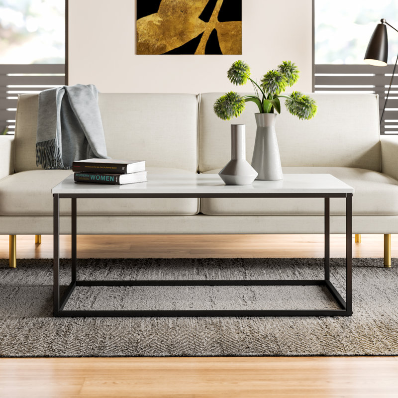 Ensemble de 3 tables d’appoint à boîte ouverte, Marbre blanc, Noir