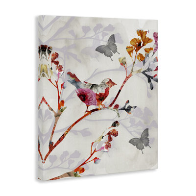 «Birds & Butterflies Nature», art mural sur toile par Susan Jill