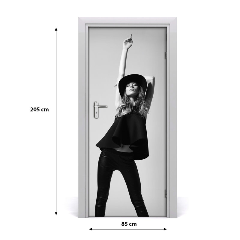 Woman In Black Door Decal