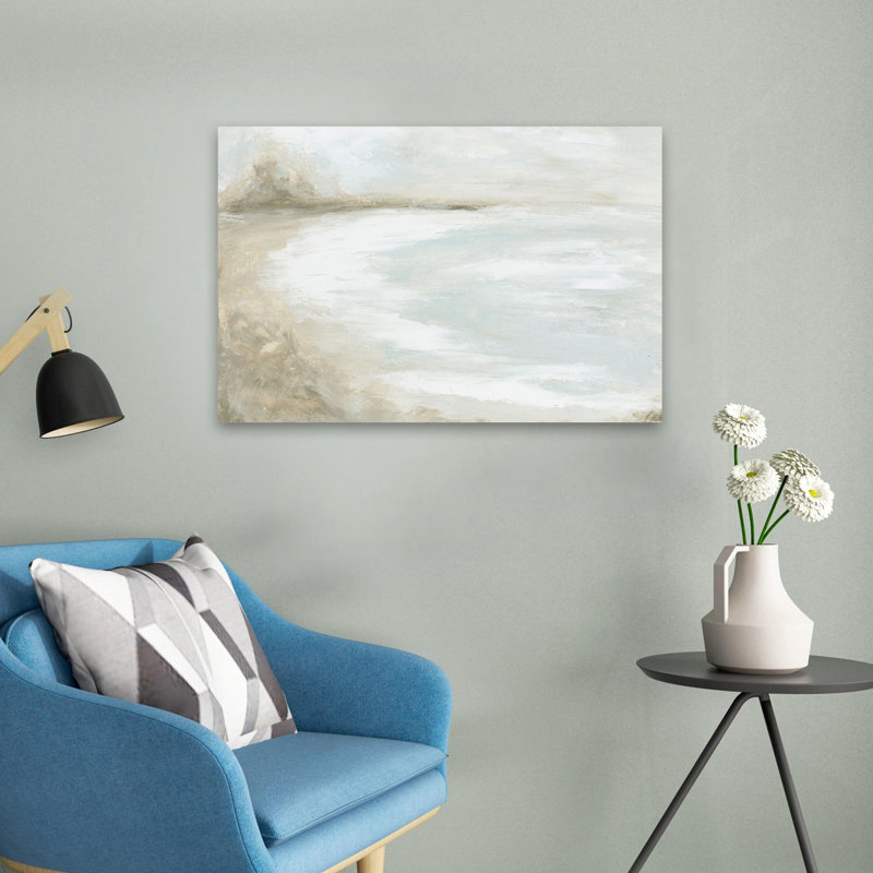 Brise - paysages côtiers, art blanc neutre, H 16 po x l 24 po