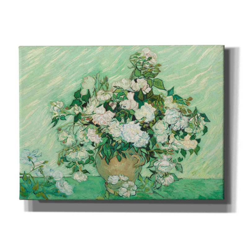 Roses sur toile par MASTERS, H 12 po x l 16 po x P 0,75 po