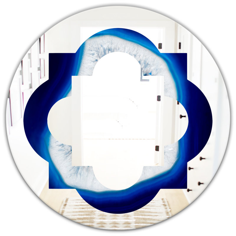 Miroir mural éclectique en cristal Quatrefoil, H 23,6 po x l 23,6 po
