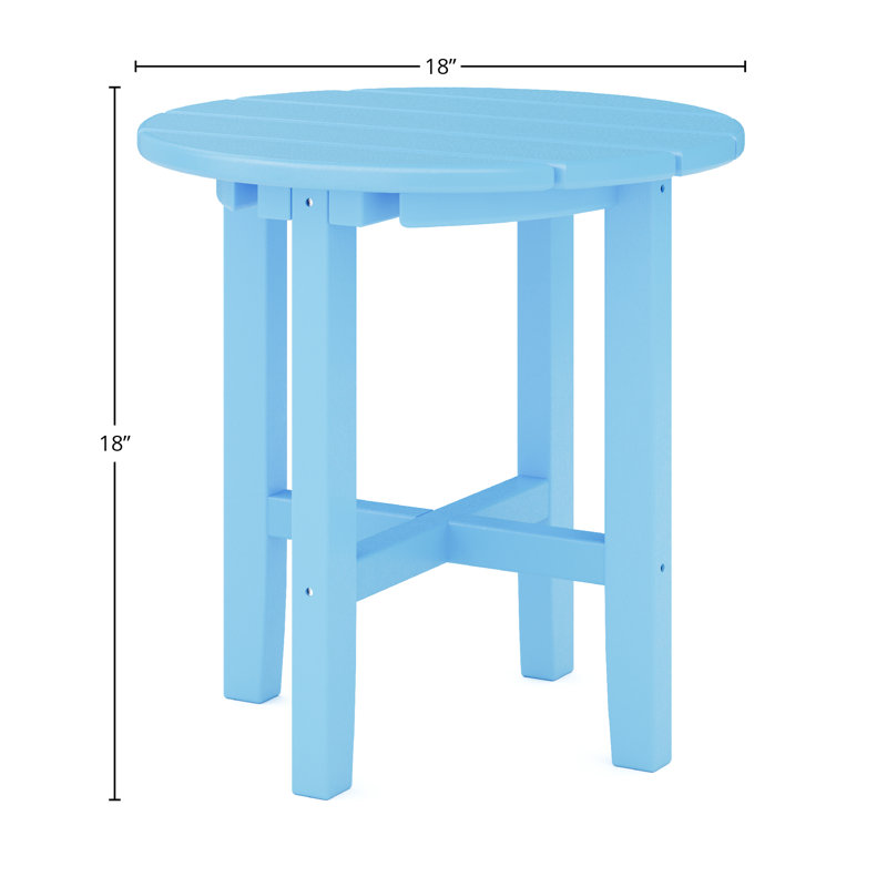 Table d'appoint ronde Iser, Bleu d'été, Bleu d'été