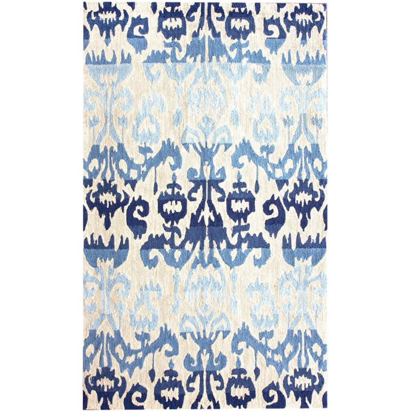 Tapis ikat bleu Oliveri, Rectangle 6 pi x 9 pi