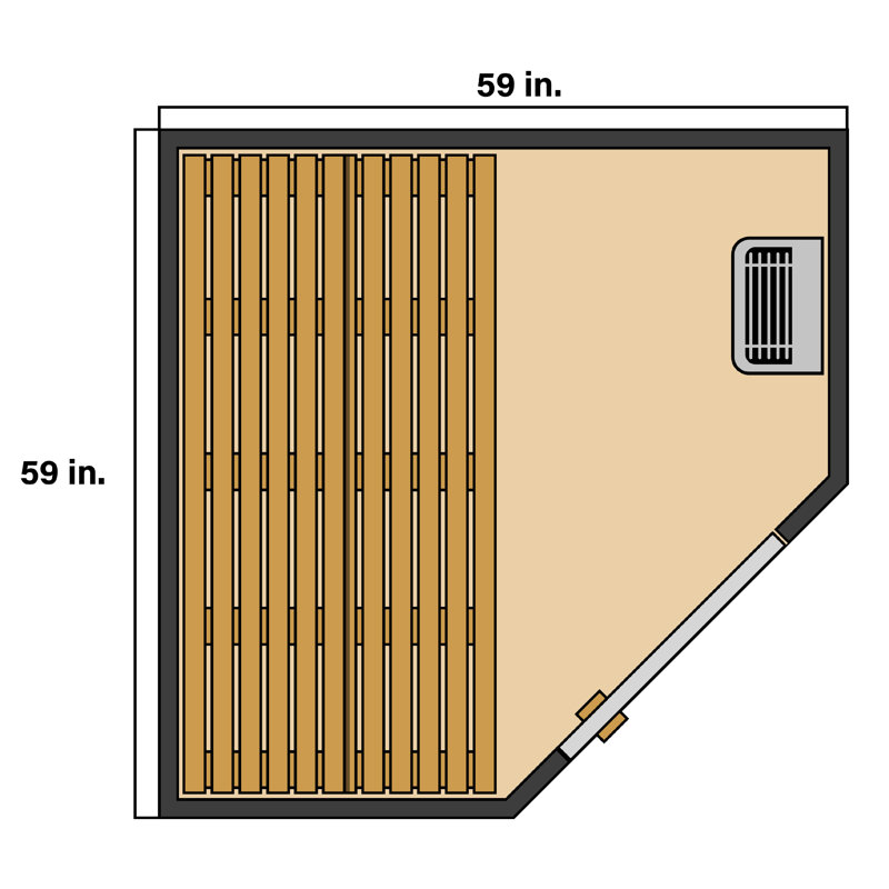 Aleko Canadian Hemlock Traditional Indoor Sauna – 4.5 Kw Ul Certified Electric Harvia Heater – Black Finish - 3-4 Person 